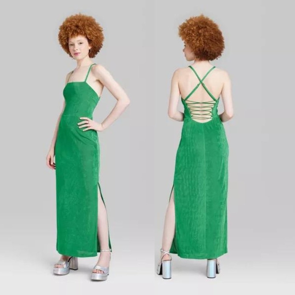 Wild Fable Green Lace Up Back Bodycon Dress - Size XL